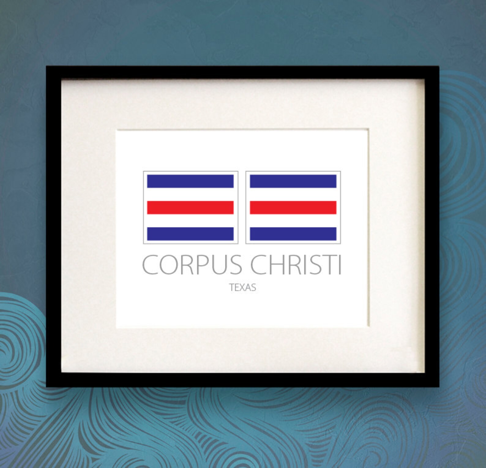Corpus Christi Texas Nautical Flag Art Print Etsy