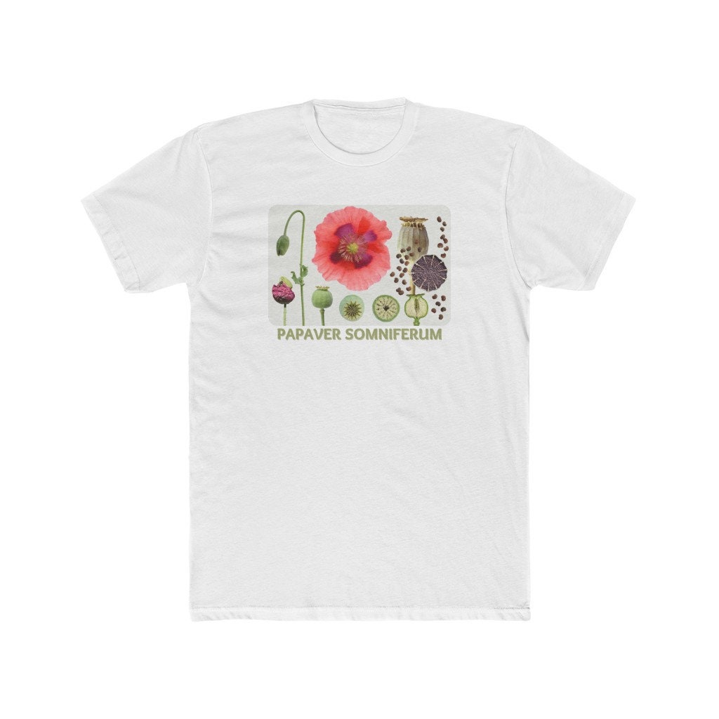 Opium Poppy Tee Papaver Somniferum War on Drugs Botanical | Etsy