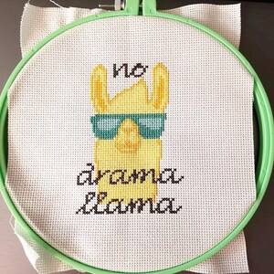 No Drama Llama - Cross Stitch Pattern - Instant Download