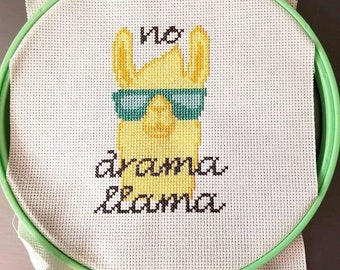 No Drama Llama - Cross Stitch Pattern - Instant Download