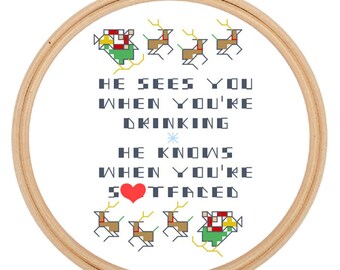 Sh*tfaced Christmas - Cross Stitch Pattern - Instant Download Mature