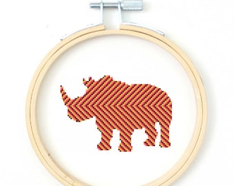 Cross Stitch Pattern "Rhino Silhouette"