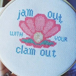 Jam Out With Your Clam Out - Cross Stitch Pattern - Téléchargement immédiat