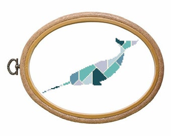 Geo Narwhal - Cross Stitch Pattern - Instant Download