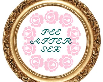 Pee After Sex - Cross Stitch Pattern - Instant Download