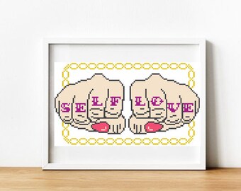 Self Love - Cross Stitch Pattern - Instant Download