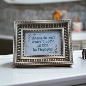 Cross Stitch Pattern &quot;Do Not Snort Coke In The Bathroom&quot;