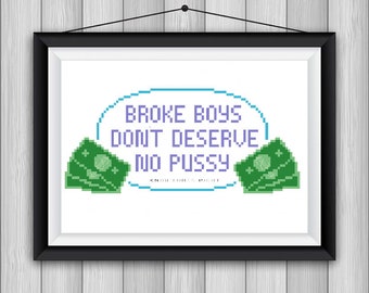 Broke Boys - Cross Stitch Pattern - Instant Download