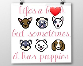 B*tches and Puppies - Cross Stitch Pattern - Inatant Download Mature