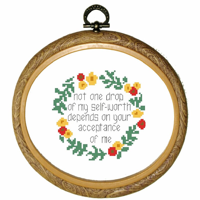 My SelfWorth Cross Stitch Pattern Instant Download Etsy