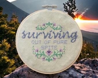 Surviving - Cross Stitch Pattern - Instant Download
