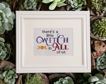 A Little Witch - Cross Stitch Pattern - Instant Download PDF