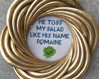 He Toss My Salad Like His Name Romaine - Cross Stitch Pattern - Instant Download