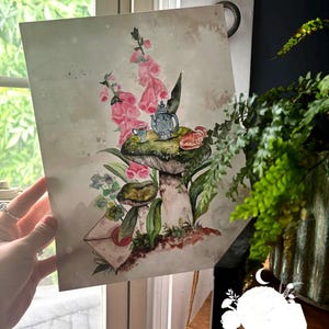 Stampa artistica a tema funghi / Dipinto originale ad acquerello