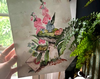 Mushroom Mail Art Print | Original Watercolor Painting