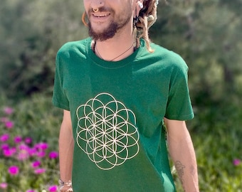Flower of Life T-Shirt Sacred geometry to wear, ideal for yoga, meditation, parties and festivals. Flower of life flower of life