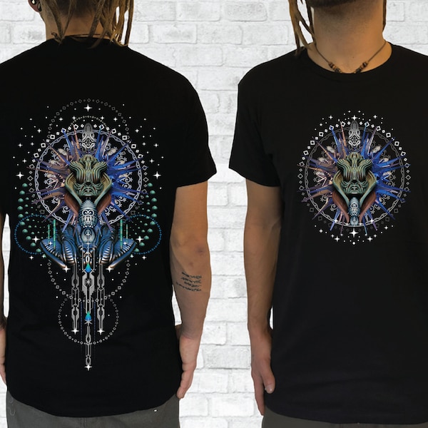 Aztek Alien T-Shirt -  Goa Psytrance Party Festival