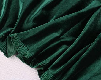 Dark Green Silk Velvet Fabric