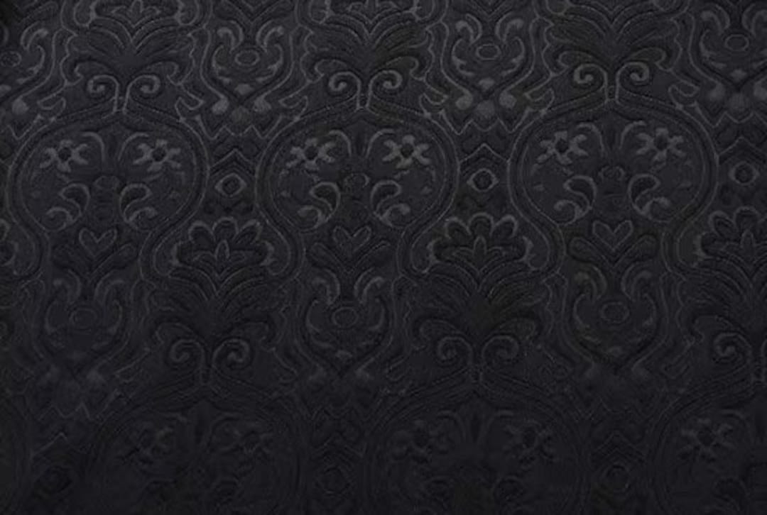 Pre-Cut Jacquard Fabric By Yard | Ready To Ship | Black main image 0