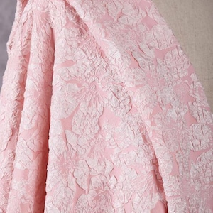 Pink embossed jacquard fabric, textured bubble style clothing fabric, spring and summer fabric, fabric by the yard