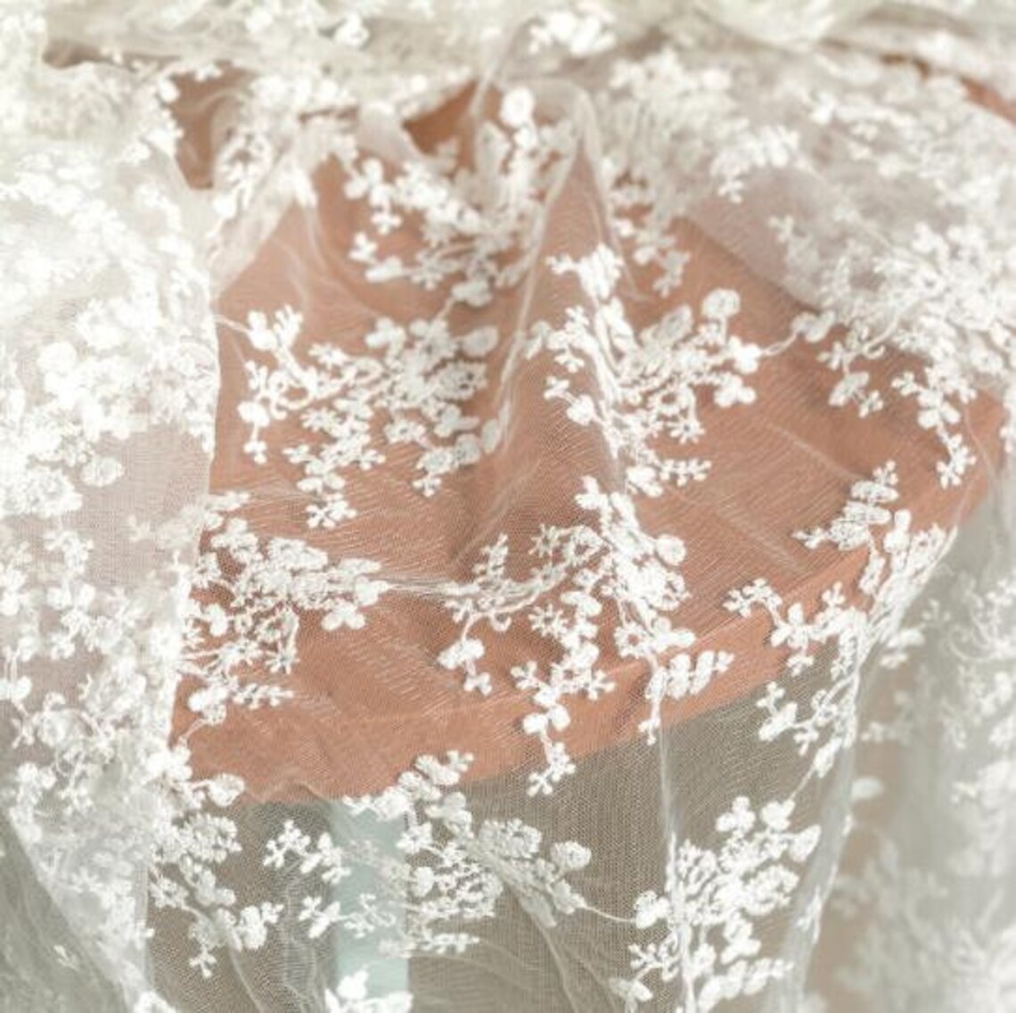 White mesh fabric with floral style mesh fabric mesh lace Etsy