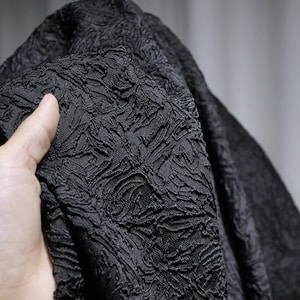 Black  pattern jacquard fabric relief fabric three-dimensional texture fabric