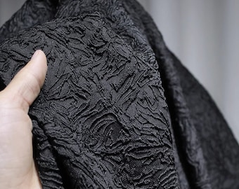 Black  pattern jacquard fabric relief fabric three-dimensional texture fabric