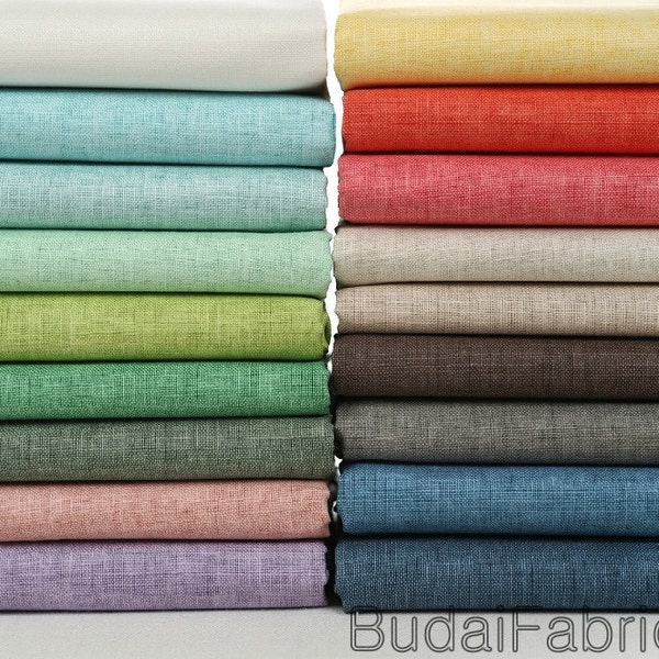 On Sale, Solid Color Wax Coating Linen Fabric by the Yard Cotton Fabric Korean Linen Window Curtain Fabrc Handwork - half yard