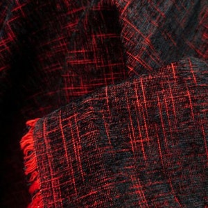 Black red color jacquard fabric, fashion jacquard fabric, by the yard