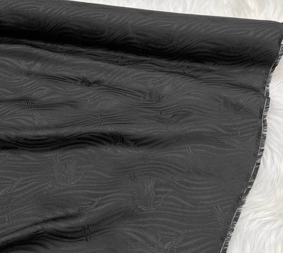 Black Color Pattern Silk Jacquard Fabric Chinese Cheongsam