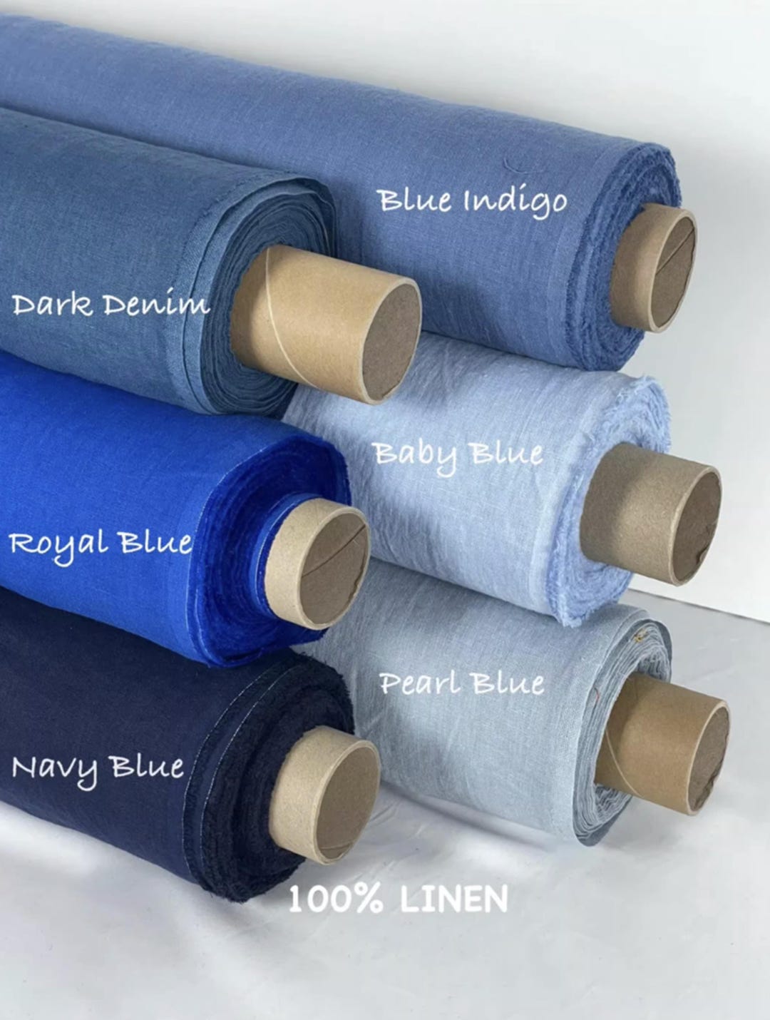 100% Linen Fabric, Blue Color Linen for Spring and Summer - Etsy