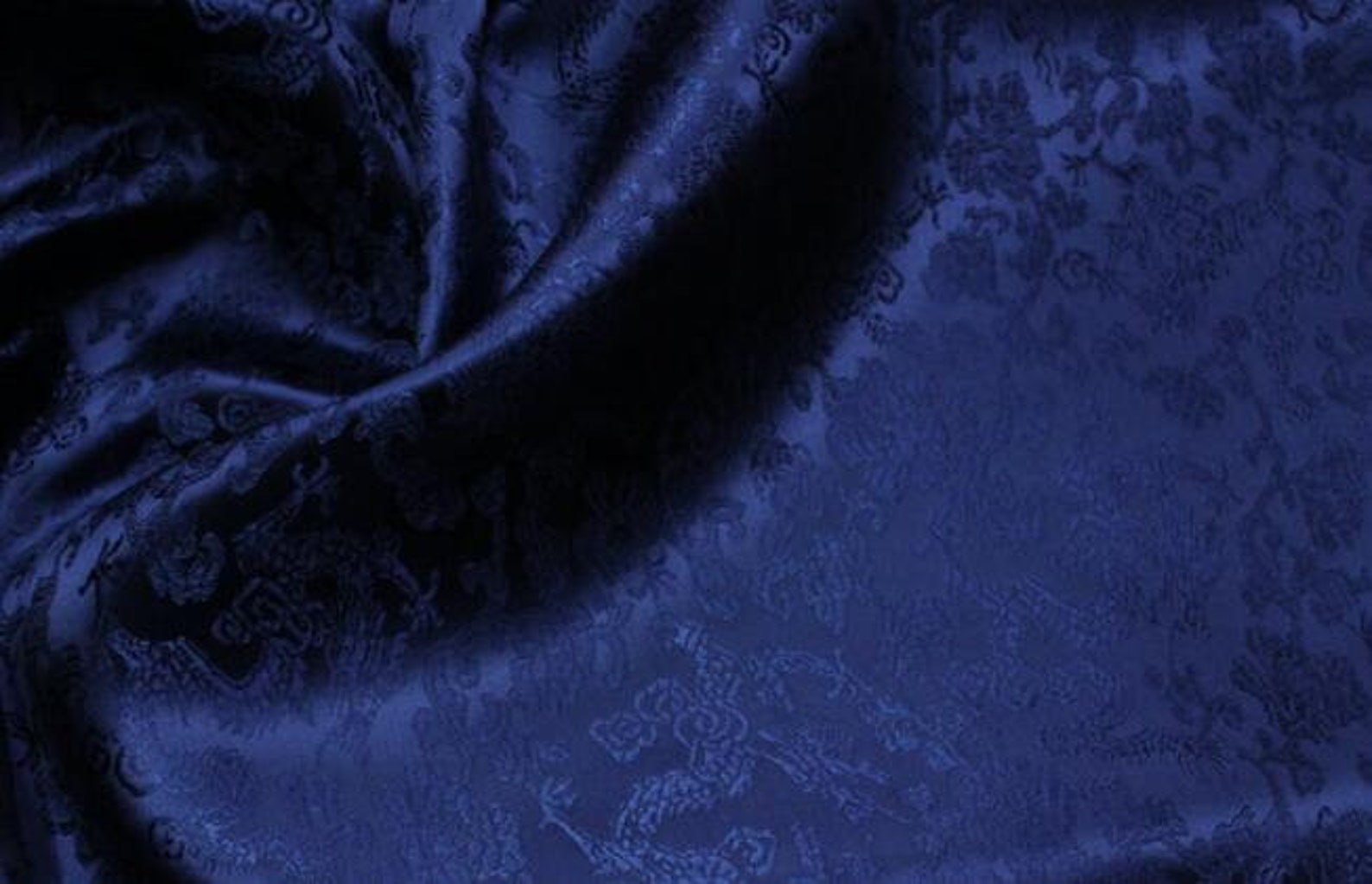 Navy Blue Color Brocade Fabric Jacquard Fabric Dragon Style - Etsy