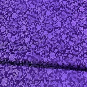 Purple color brocade fabric with Chinese dragon pattern, jacquard fabric, cosplay dress fabric, fabric by the yard-150cm/59inches