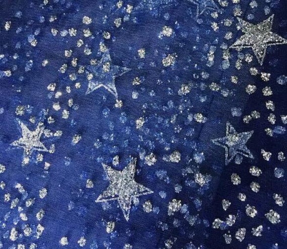 stage fabric by the yard glitter style mesh fabric Water blue colorblack mesh fabric wedding mesh fabric embroidered mesh fabric