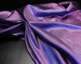 Blue Purple Color Gradient Sparkling Brocade Fabric Jacquard Fabric Handmade DIY Doll Clothes Stage Decoration Background Designer Fabric