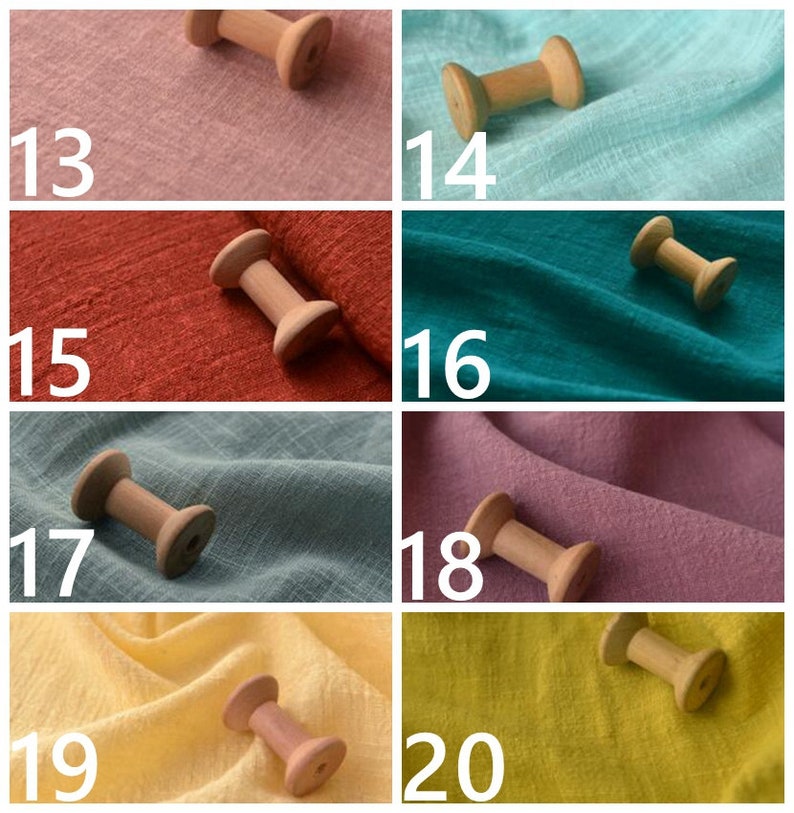 ON SALE, 20 Color Cotton Linen Fabric, Soft Cotton Linen Fabric, Thin ...