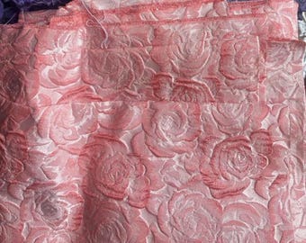 ON SALE, Light pink color jacquard fabric with rose style, fashion  jacquard fabric, fabric by the yard