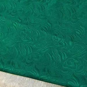 Tela jacquard de alta calidad, tela jacquard de color verde oscuro, tela para vestido de novia, para vestido de chaqueta, cortada a medida