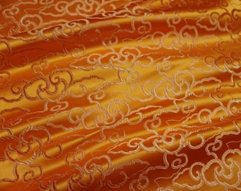 Tela de brocado naranja, tela jacquard, tela para cosplay, cortada a medida