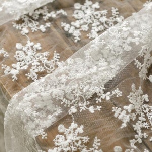 White mesh fabric with floral style, mesh fabric, mesh lace fabric, curtains mesh fabric-WHY005