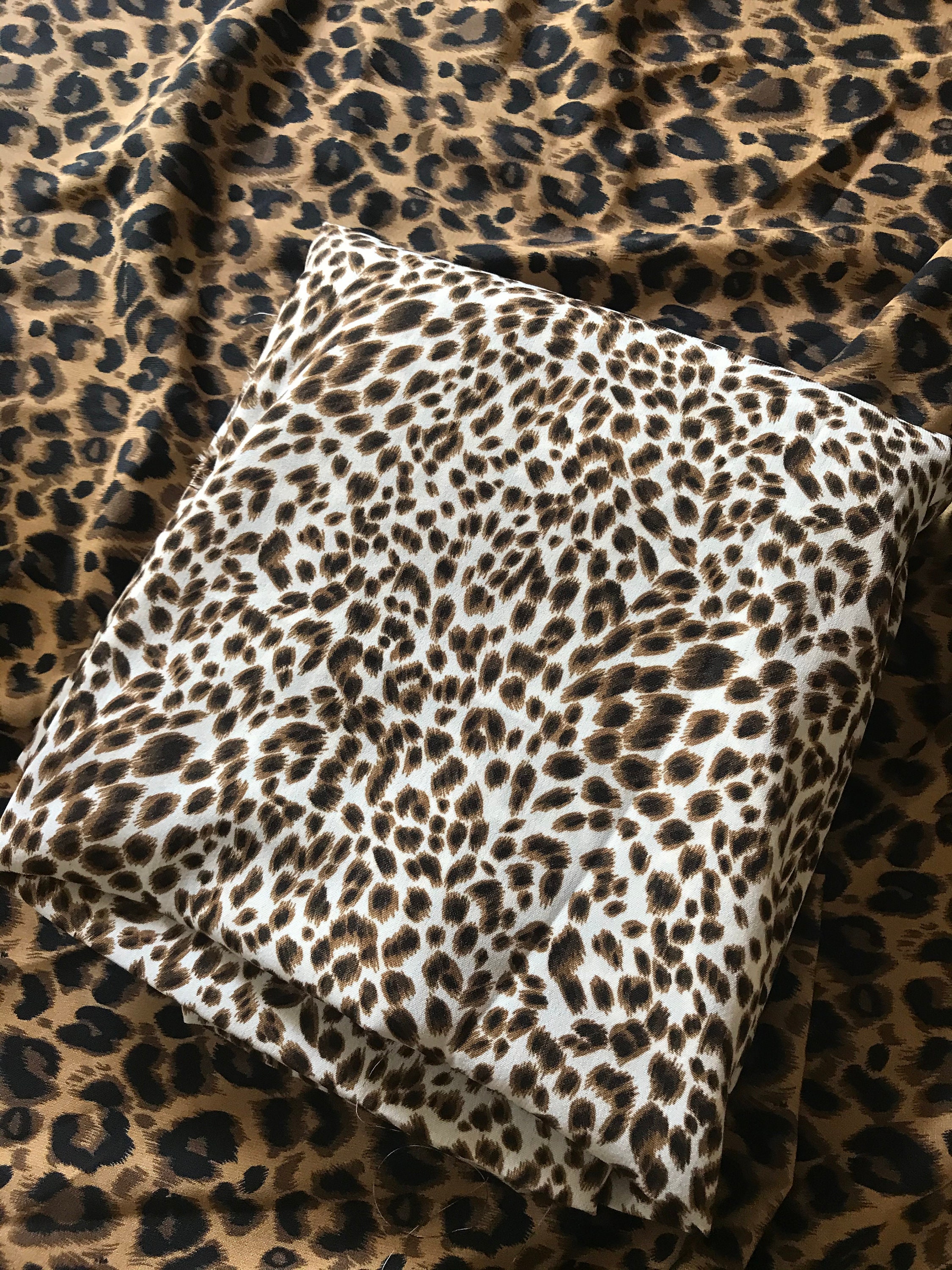 18Printed leopard fabric soft fabric white fabric with Etsy