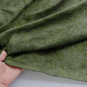 Summer dress fabric, vintage green, grass and wood dyed fabric, Tencel fabric, soft summer shirt fabric, dress designer fabric