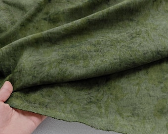 Tela para vestido de verano, tela vintage verde teñida con hierba y madera, tela Tencel, tela suave para camisa de verano, tela de diseñador para vestidos