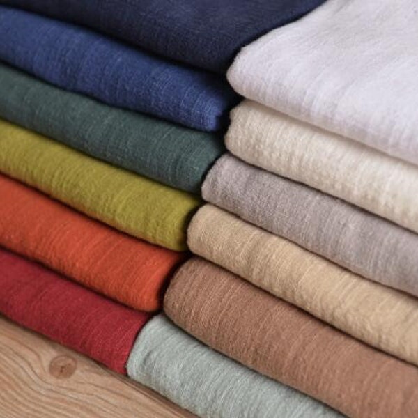 EN VENTE, tissu en lin et en coton 20 couleurs, tissu en lin et en coton doux, tissu fin, tissu confortable, vente en gros, par mètre
