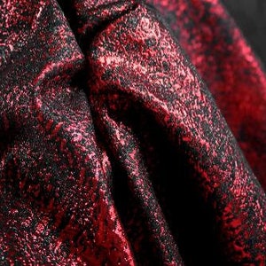 Black red color jacquard fabric, fashion jacquard fabric, by the yard