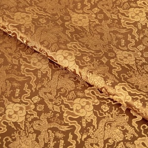 2 Color bronze gold/black color, high quality  brocade fabric with dragon pattern, jacquard fabric, cosplay dress fabric, fabric by the yard