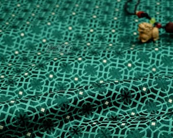 Dark green/dark red  color brocade fabric jacquard fabric, by the yard