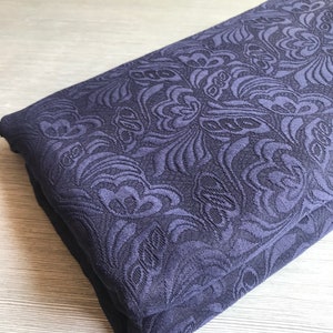 High quality jacquard fabric, navy blue color jacquard fabric, wedding dress fabric, for jacket dress, by the yard