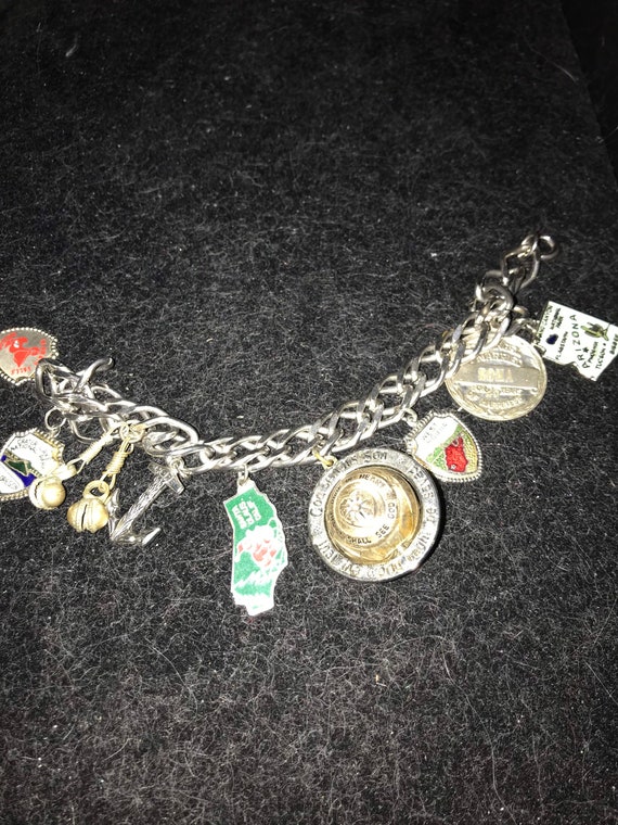 Estate sale Antique charm bracelet silver tone