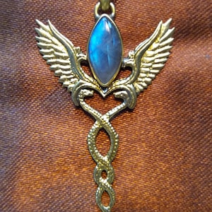 Caduceus Pendant - Brass